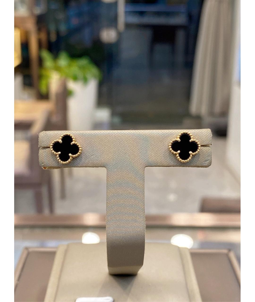 VAN CLEEF & ARPELS Черные серьги из желтого золота, фото 7