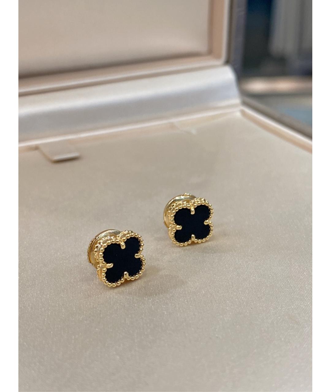 VAN CLEEF & ARPELS Черные серьги из желтого золота, фото 2