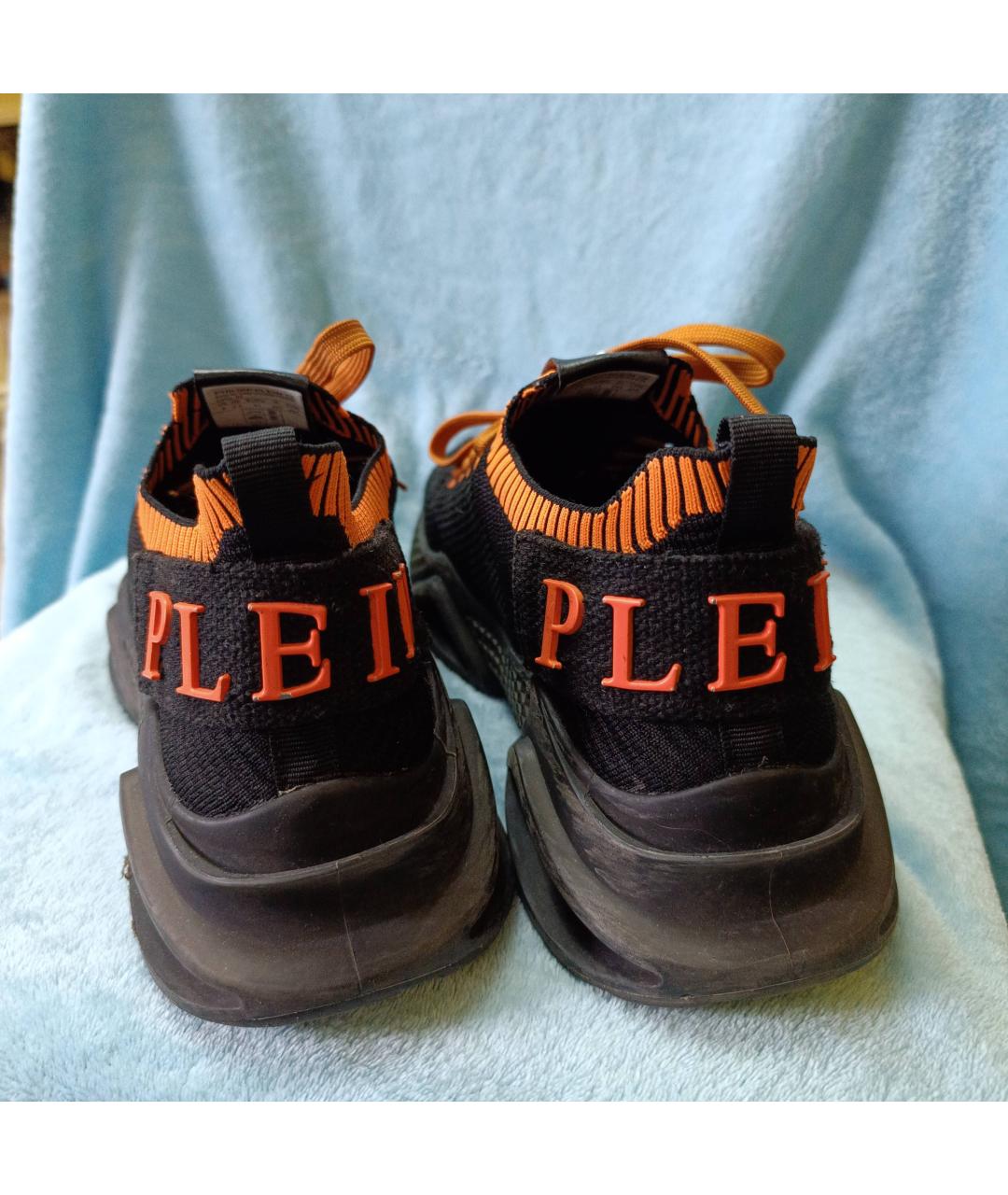 PHILIPP PLEIN Черные текстильные низкие кроссовки / кеды, фото 5
