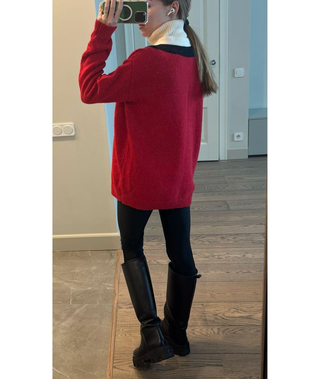 MONCLER Красный шерстяной джемпер / свитер, фото 8