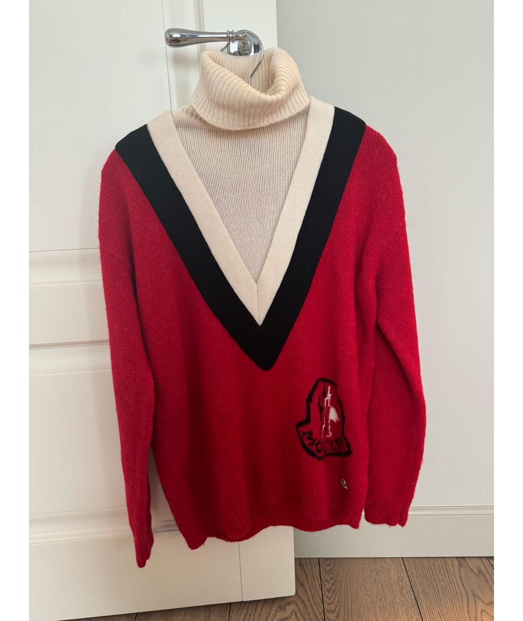 MONCLER Красный шерстяной джемпер / свитер, фото 9
