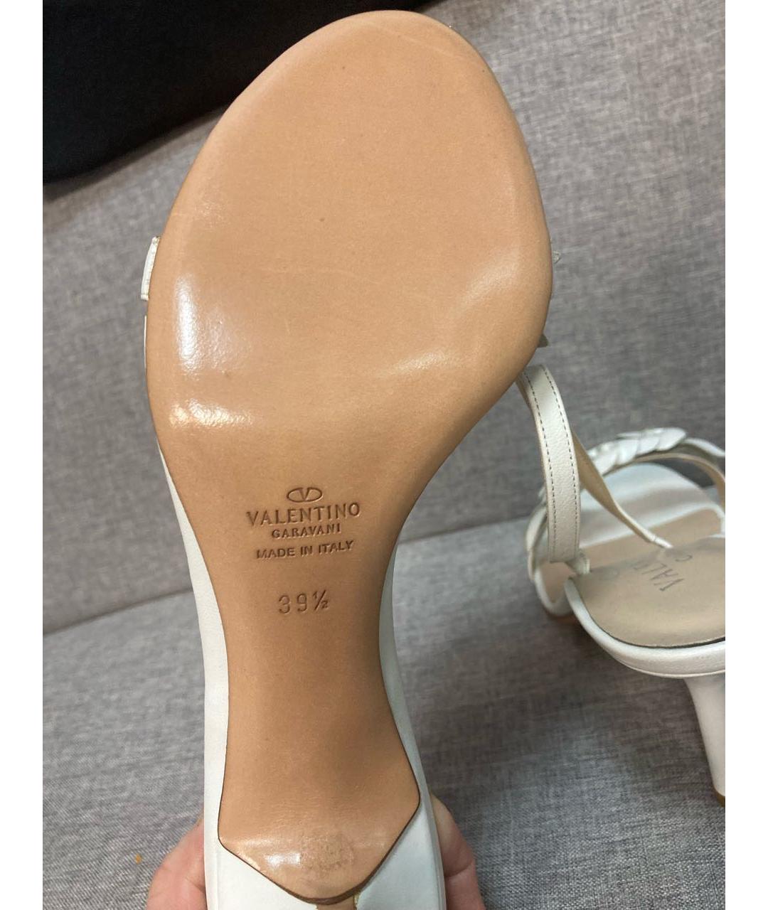 VALENTINO Белые кожаные босоножки, фото 5
