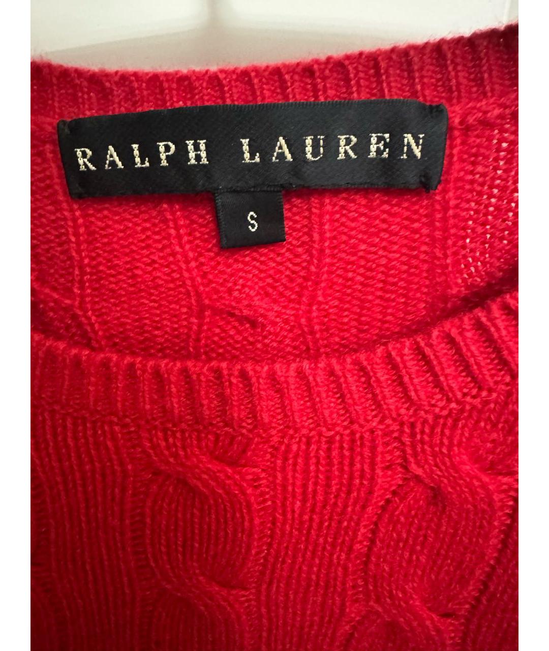 RALPH LAUREN Красный кашемировый джемпер / свитер, фото 3