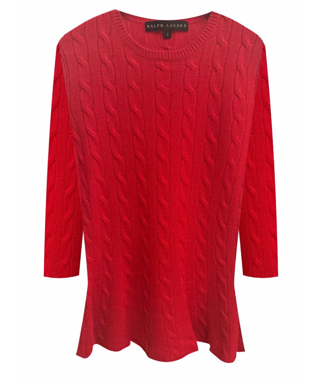 RALPH LAUREN Красный кашемировый джемпер / свитер, фото 1