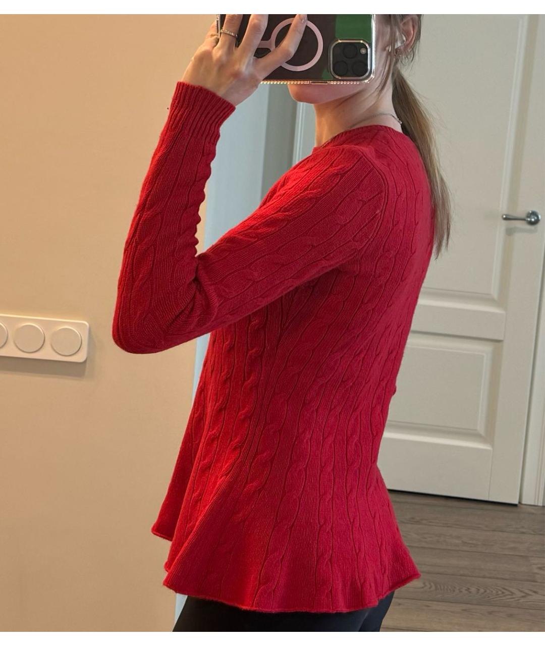 RALPH LAUREN Красный кашемировый джемпер / свитер, фото 6