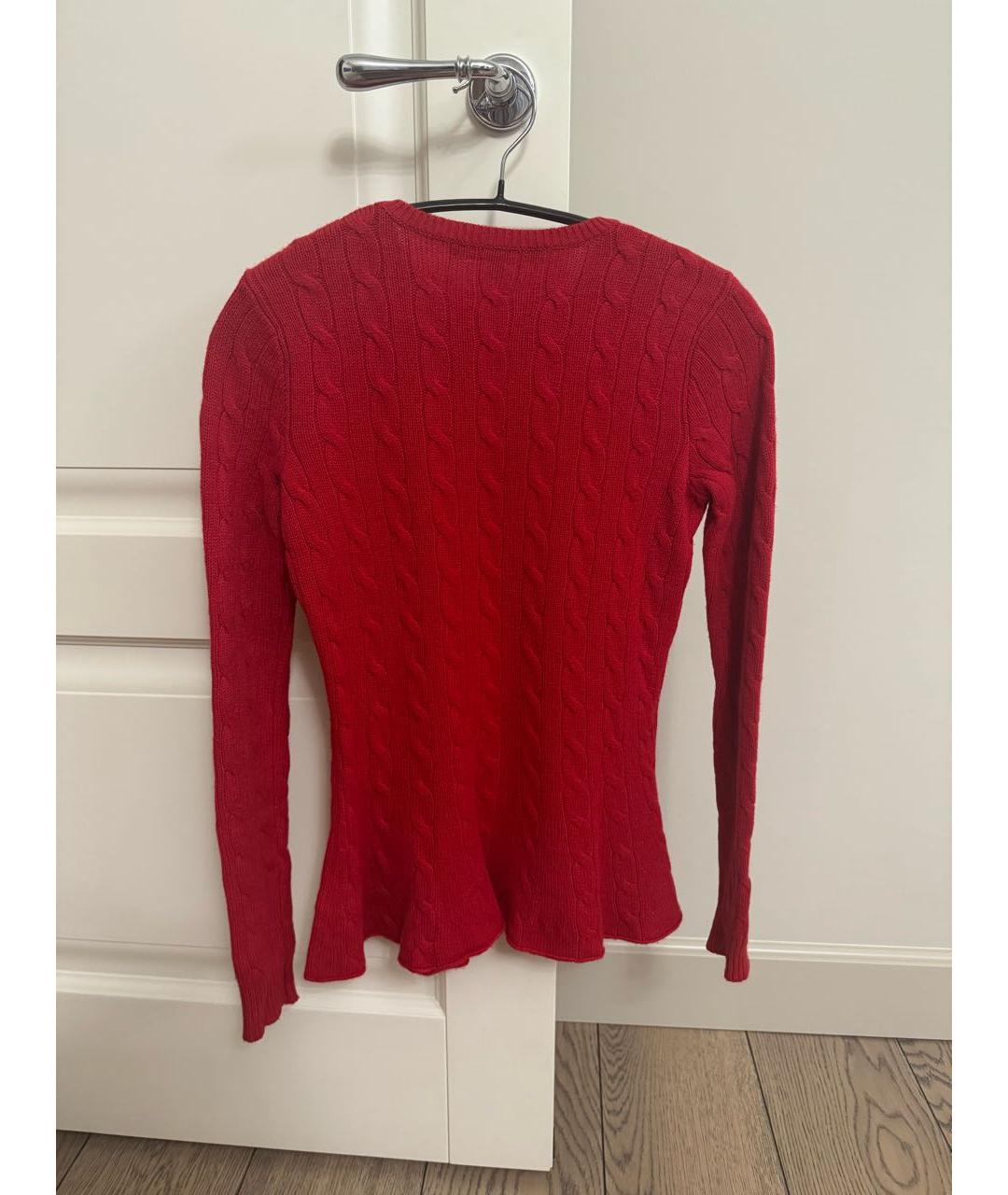RALPH LAUREN Красный кашемировый джемпер / свитер, фото 2