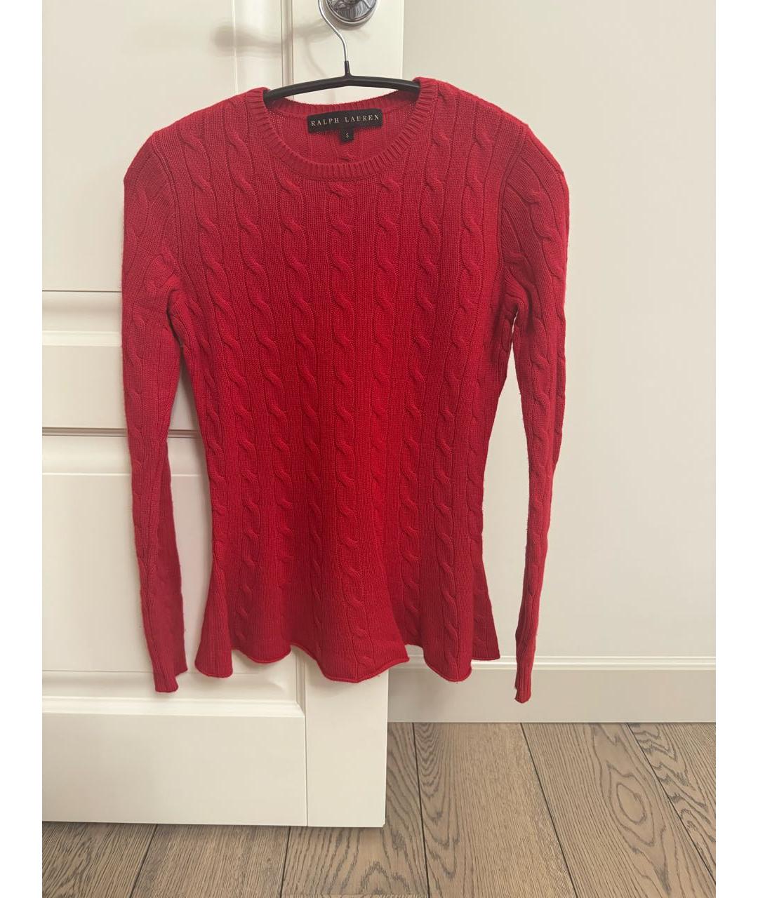 RALPH LAUREN Красный кашемировый джемпер / свитер, фото 7
