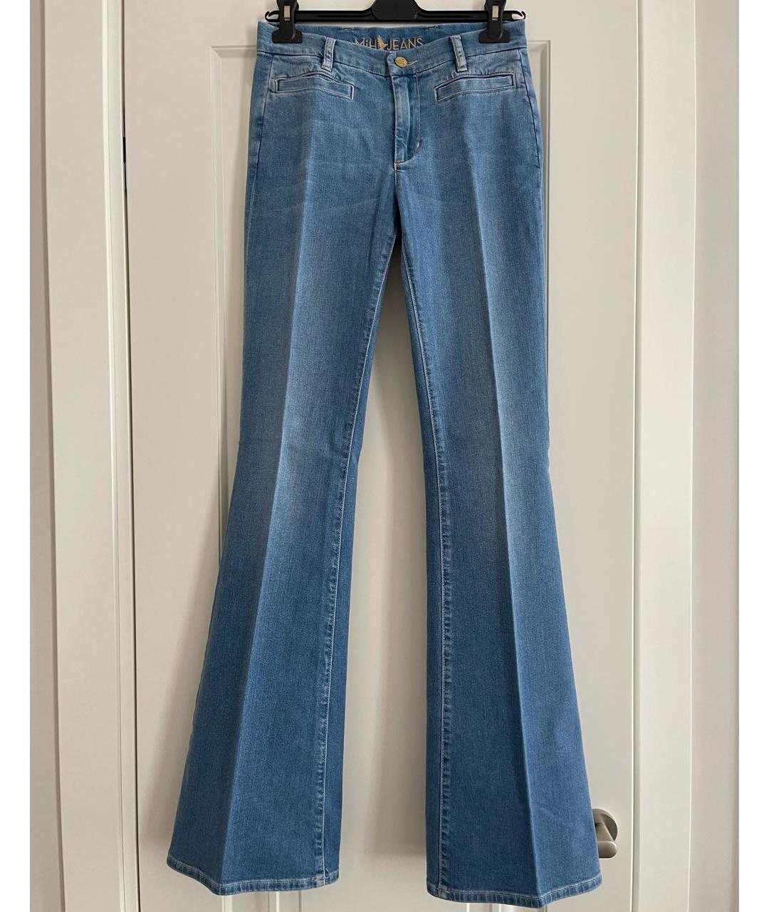MIH JEANS Голубые хлопко-эластановые джинсы клеш, фото 6