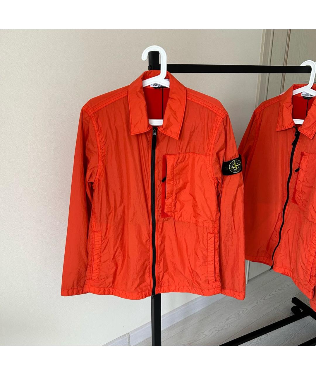 STONE ISLAND Оранжевая полиэстеровая куртка, фото 8