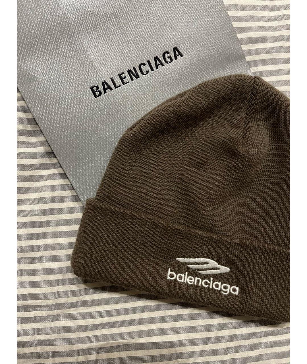 BALENCIAGA Коричневая шерстяная шапка, фото 4