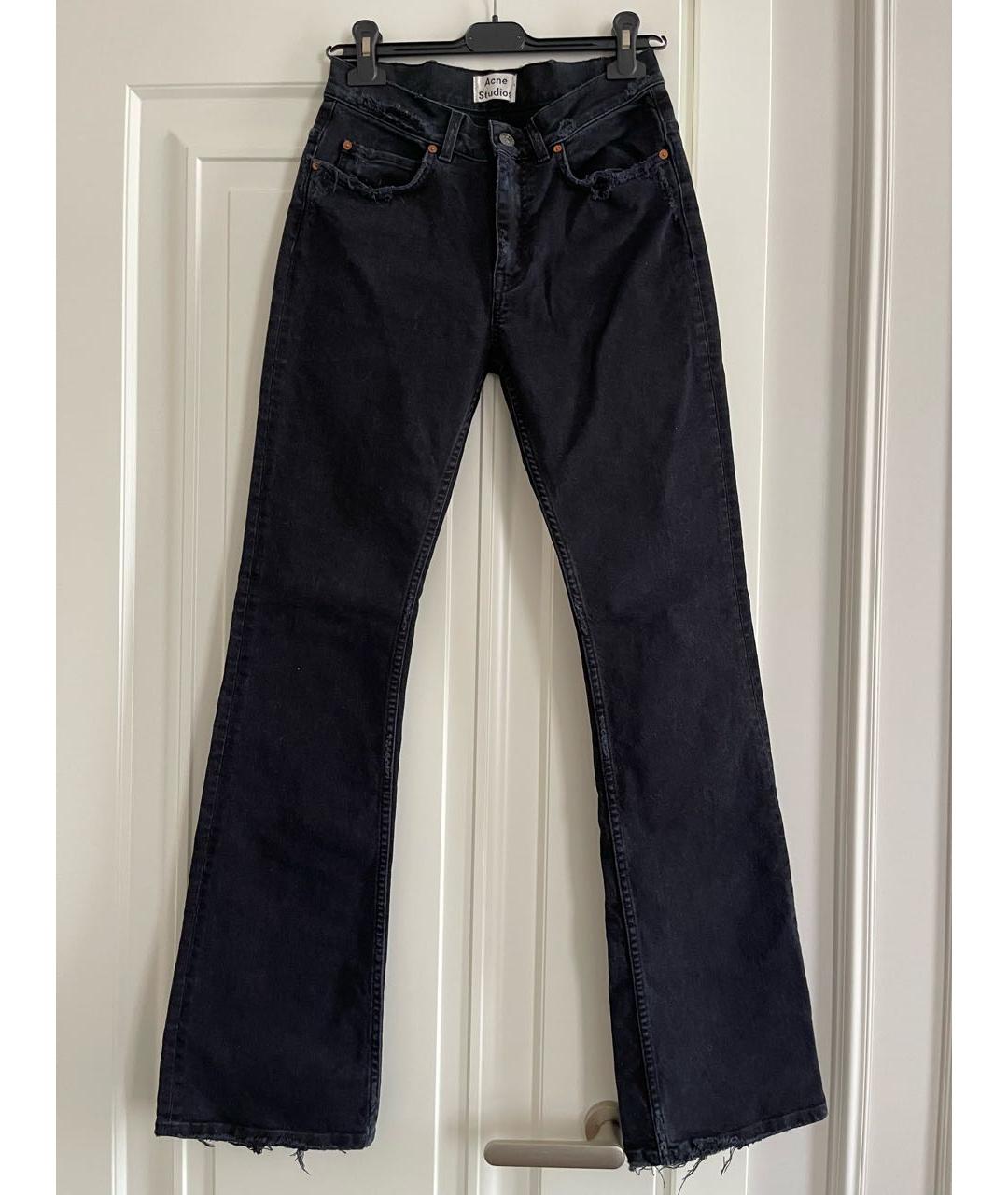 ACNE STUDIOS Черные хлопко-эластановые джинсы клеш, фото 5