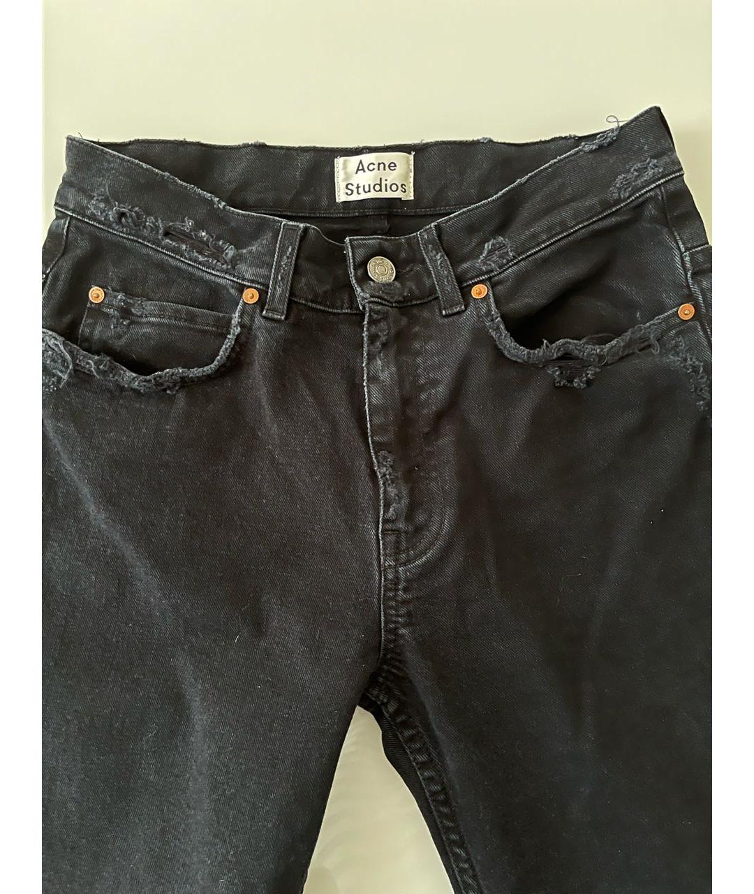 ACNE STUDIOS Черные хлопко-эластановые джинсы клеш, фото 3