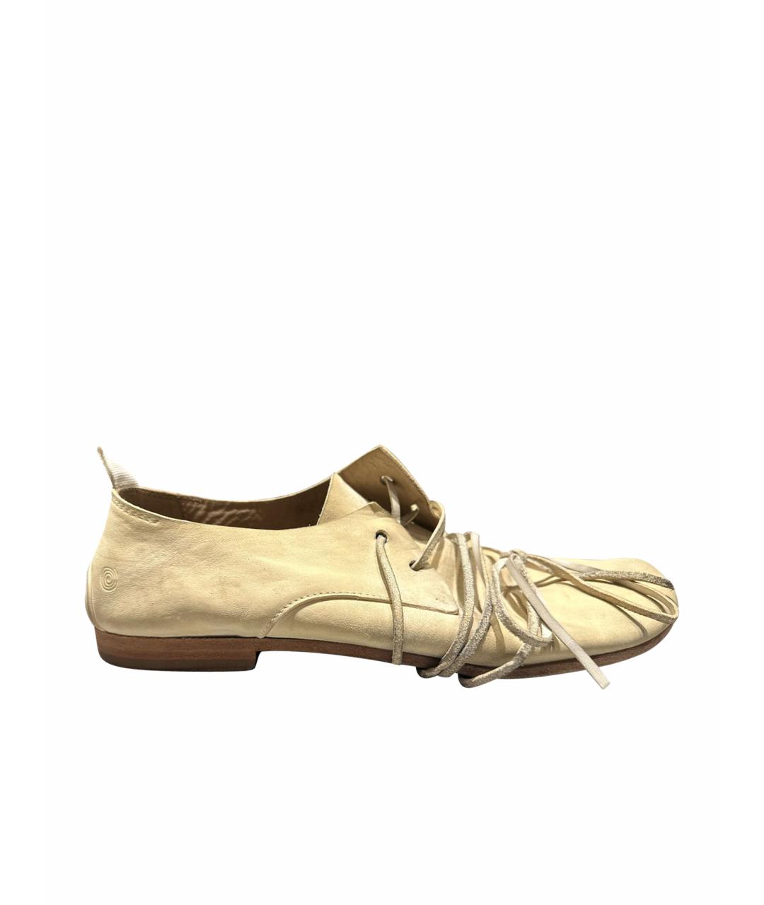 MARSELL Бежевые кожаные ботинки, фото 1