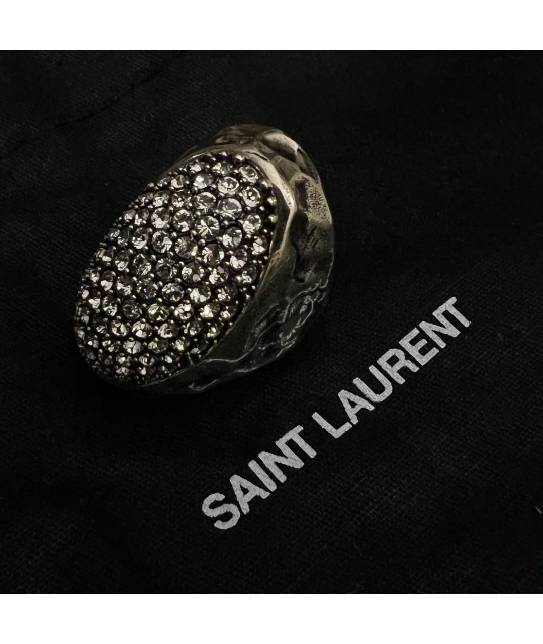 SAINT LAURENT Серебряное металлическое кольцо, фото 4