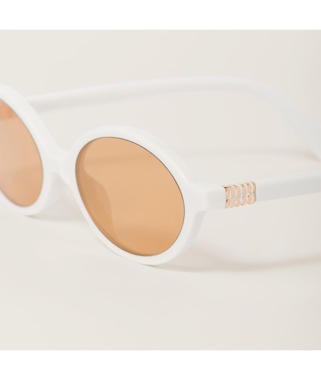 MIU MIU Белые пластиковые солнцезащитные очки, фото 3