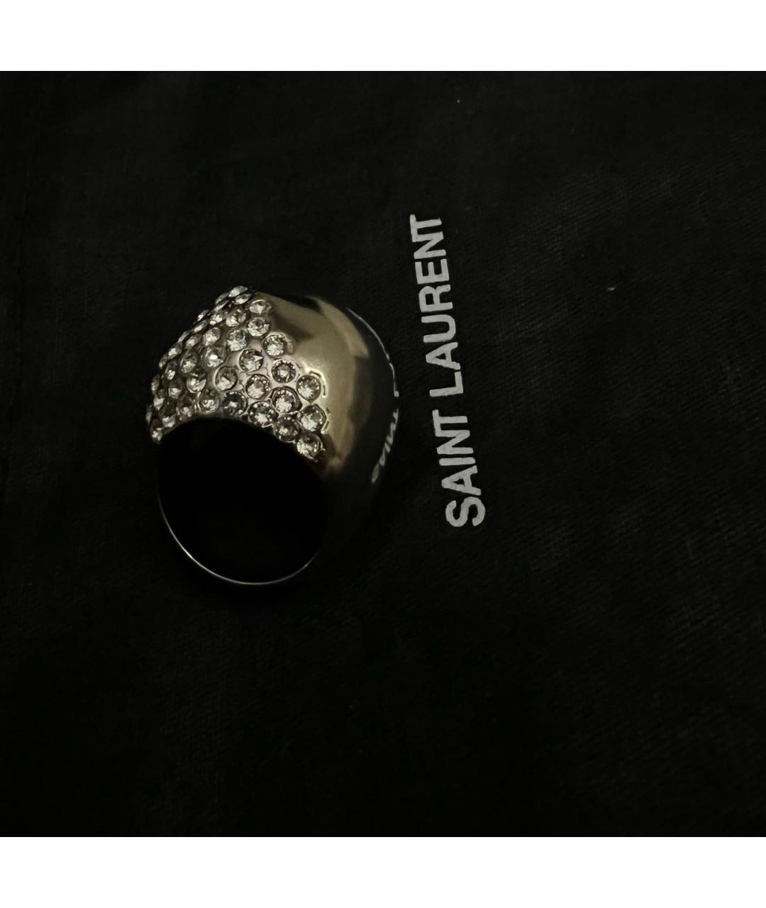 SAINT LAURENT Серебряное металлическое кольцо, фото 6