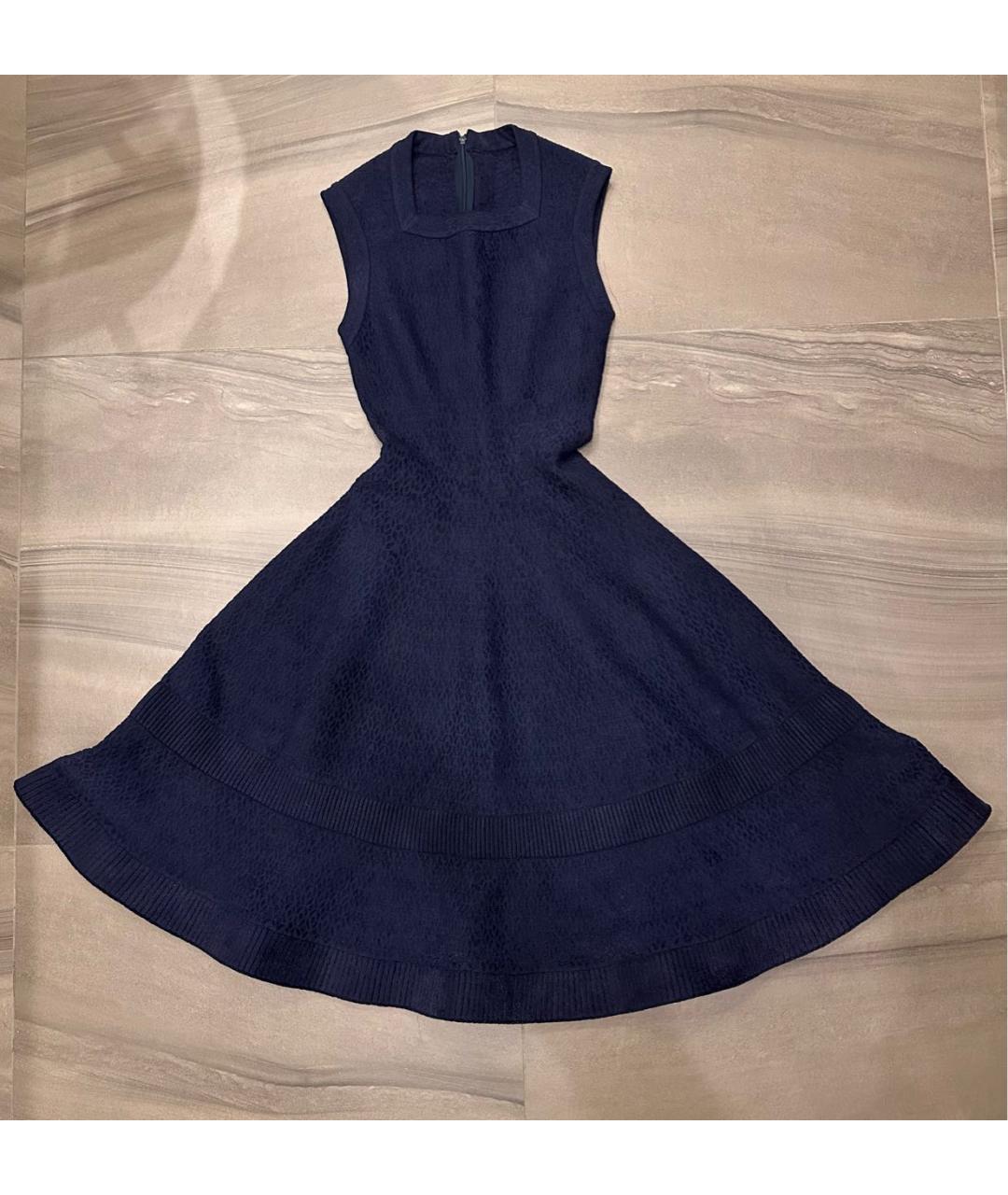 ALAIA Темно-синее вискозное повседневное платье, фото 6