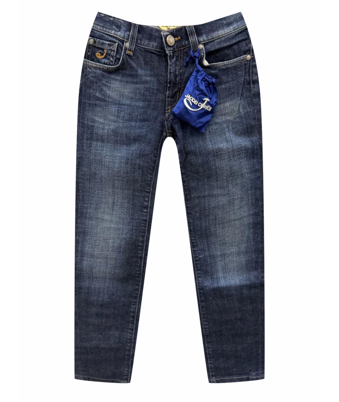 JACOB COHEN Темно-синие хлопковые джинсы слим, фото 1