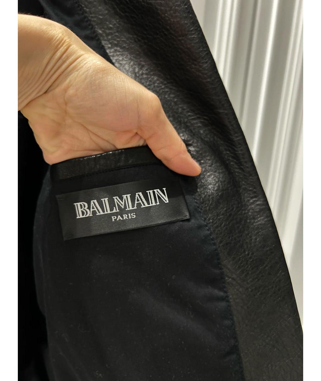 BALMAIN Черная кожаная куртка, фото 3