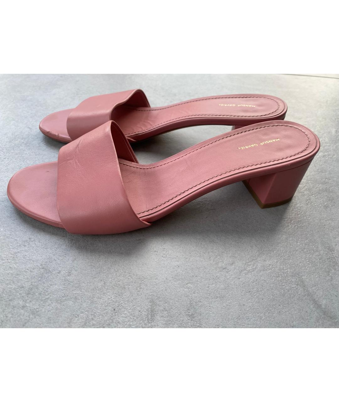 MANSUR GAVRIEL Розовые кожаные мюли, фото 6