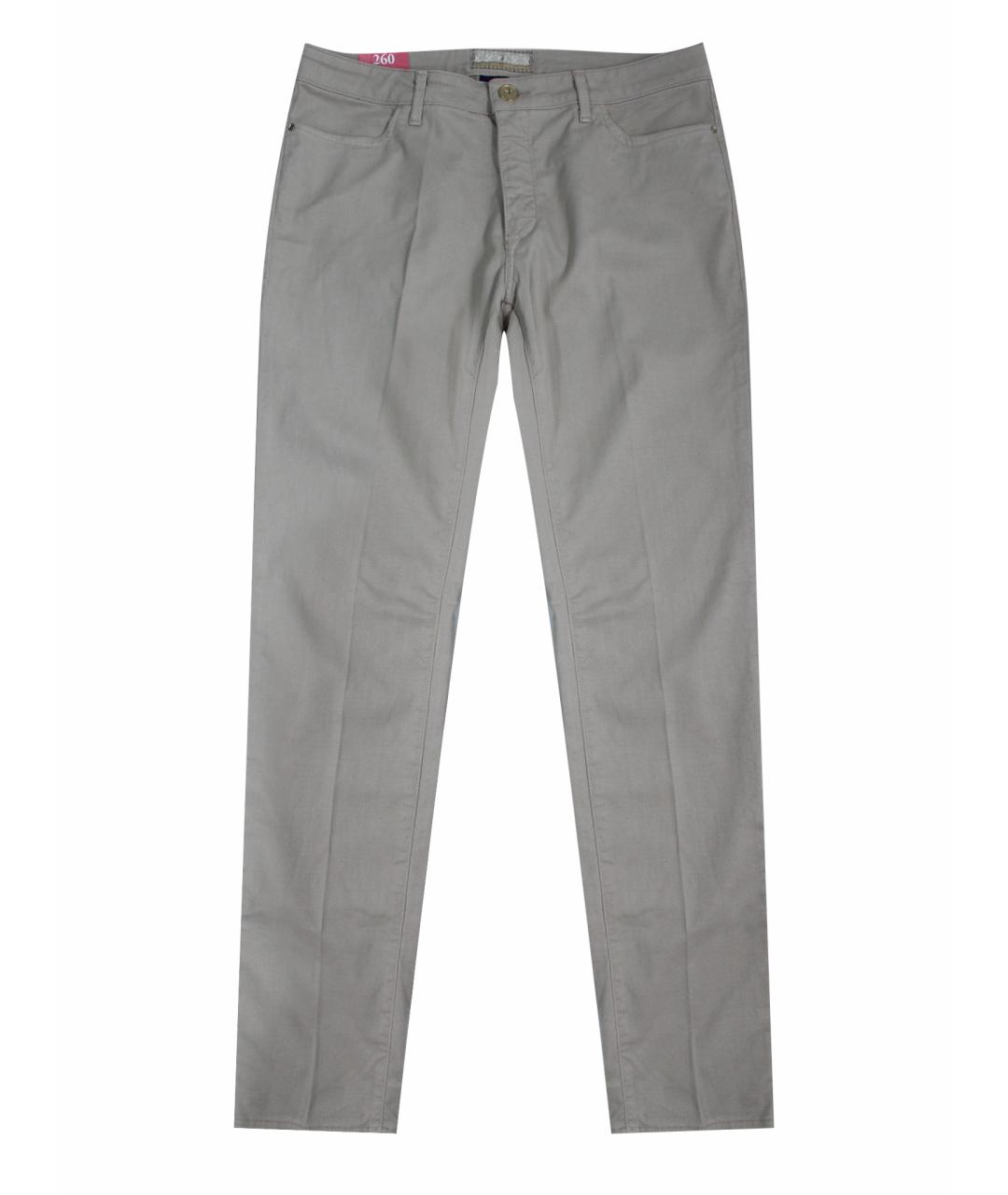 TRUSSARDI Бежевые хлопко-эластановые джинсы слим, фото 1
