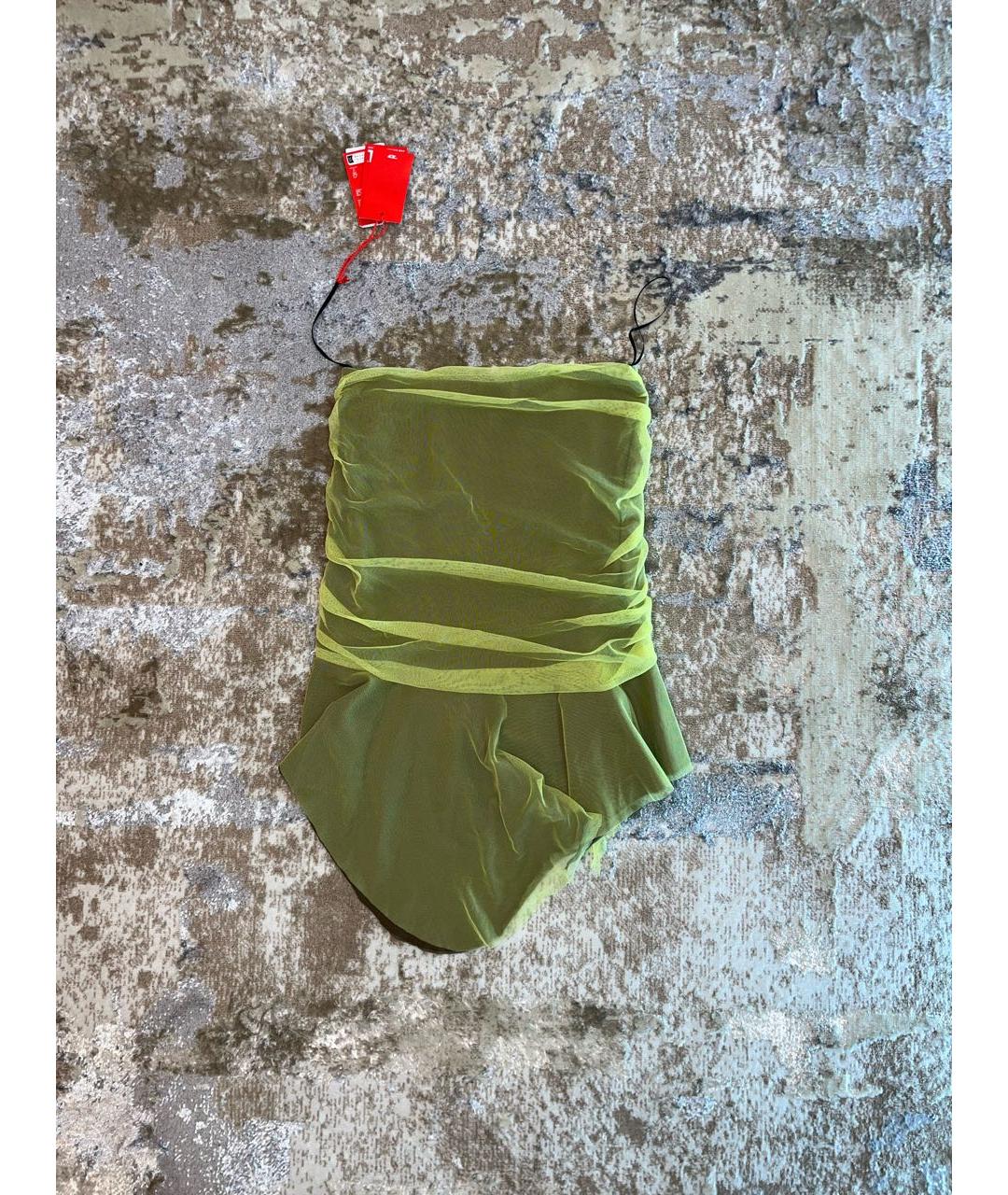 DIESEL Желтая хлопко-эластановая юбка миди, фото 7
