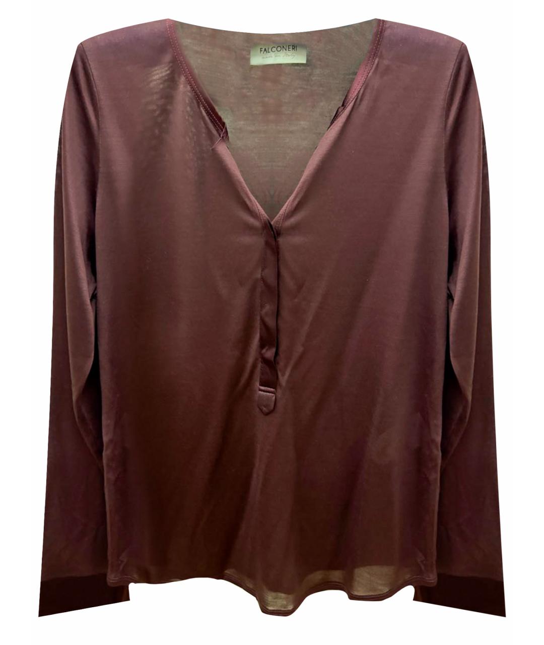 FALCONERI Бордовая шелковая блузы, фото 1