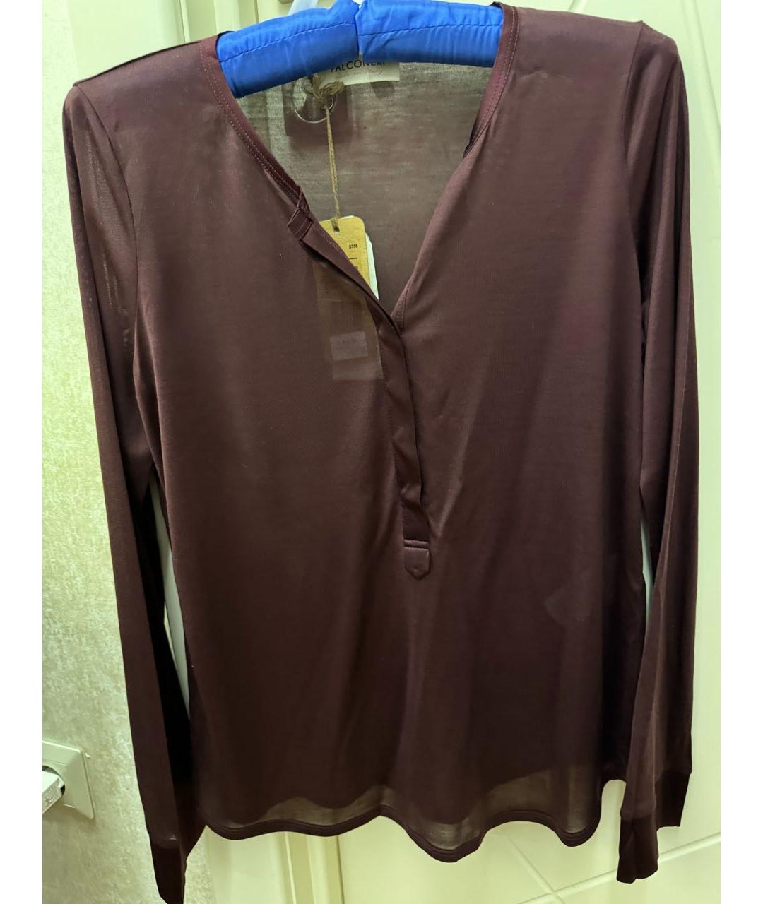 FALCONERI Бордовая шелковая блузы, фото 2
