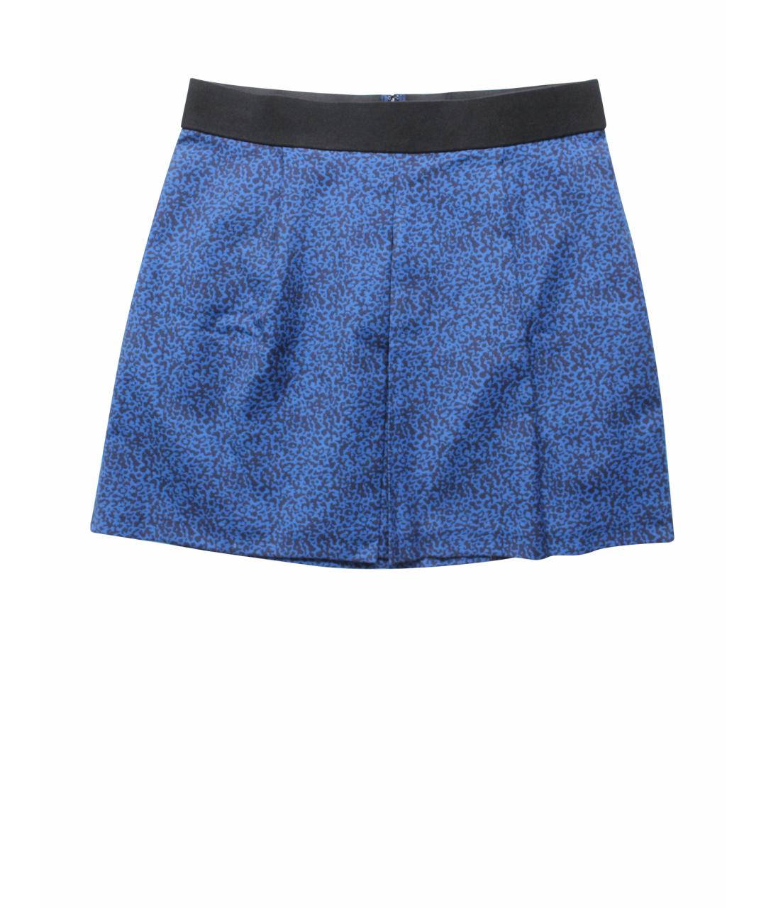 TRUSSARDI Синяя хлопко-эластановая юбка миди, фото 1