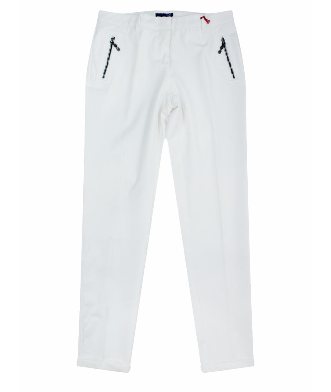 TRUSSARDI Белые полиэстеровые брюки узкие, фото 1