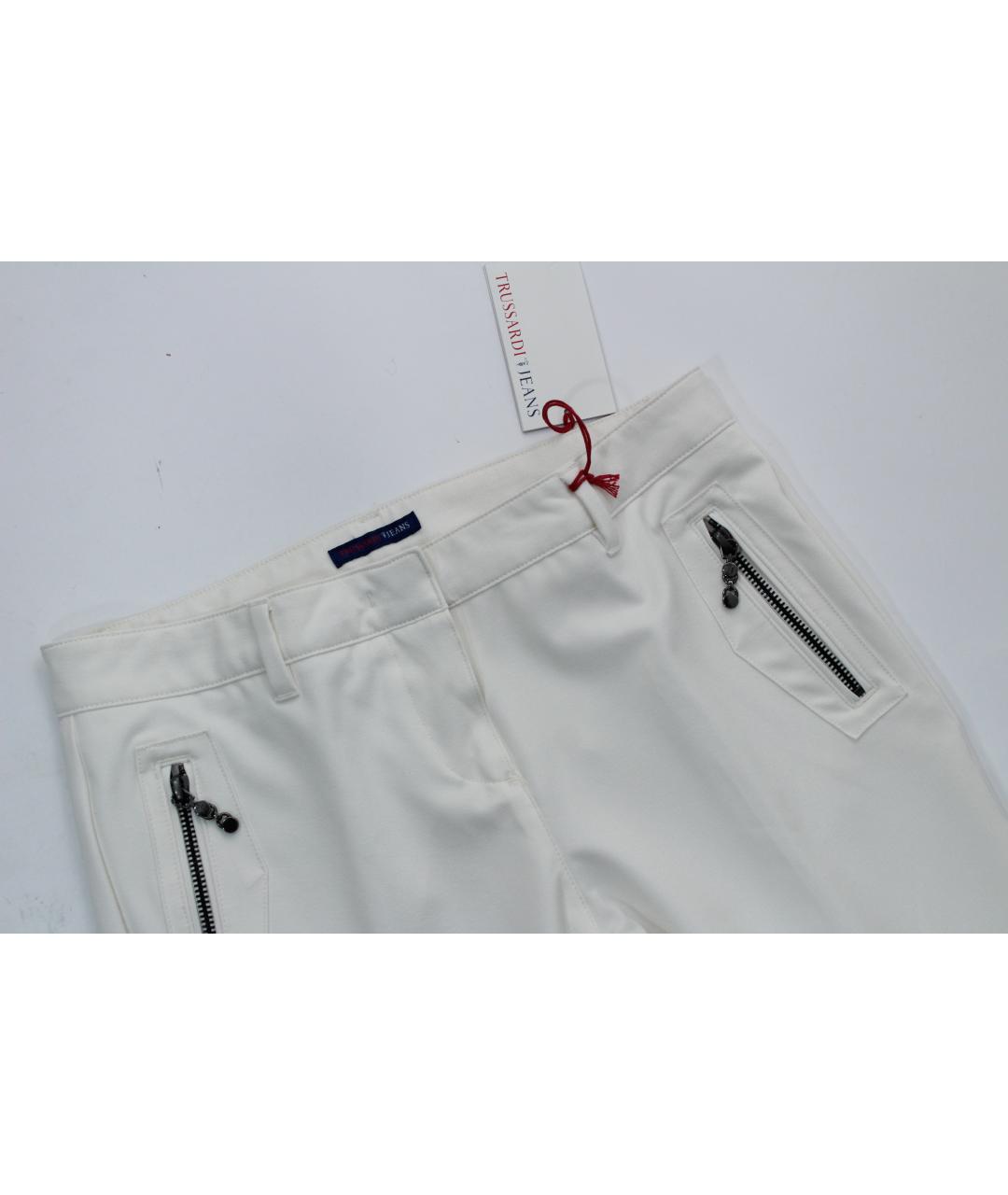 TRUSSARDI Белые полиэстеровые брюки узкие, фото 3
