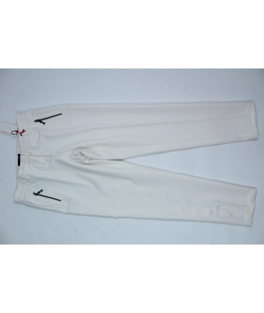 TRUSSARDI Белые полиэстеровые брюки узкие, фото 10
