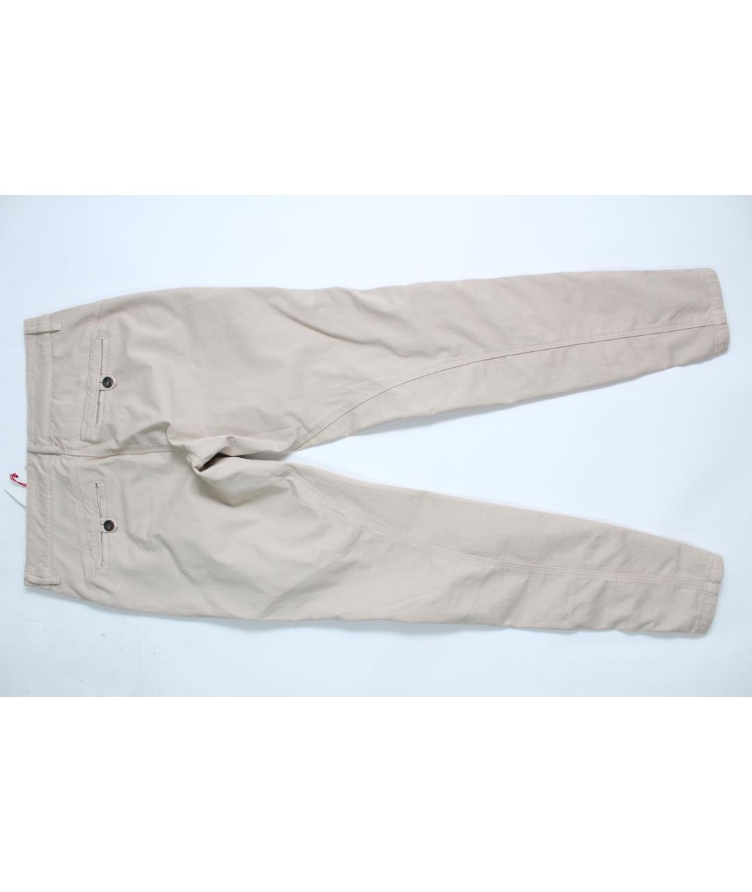 TRUSSARDI Бежевые хлопко-эластановые брюки узкие, фото 8