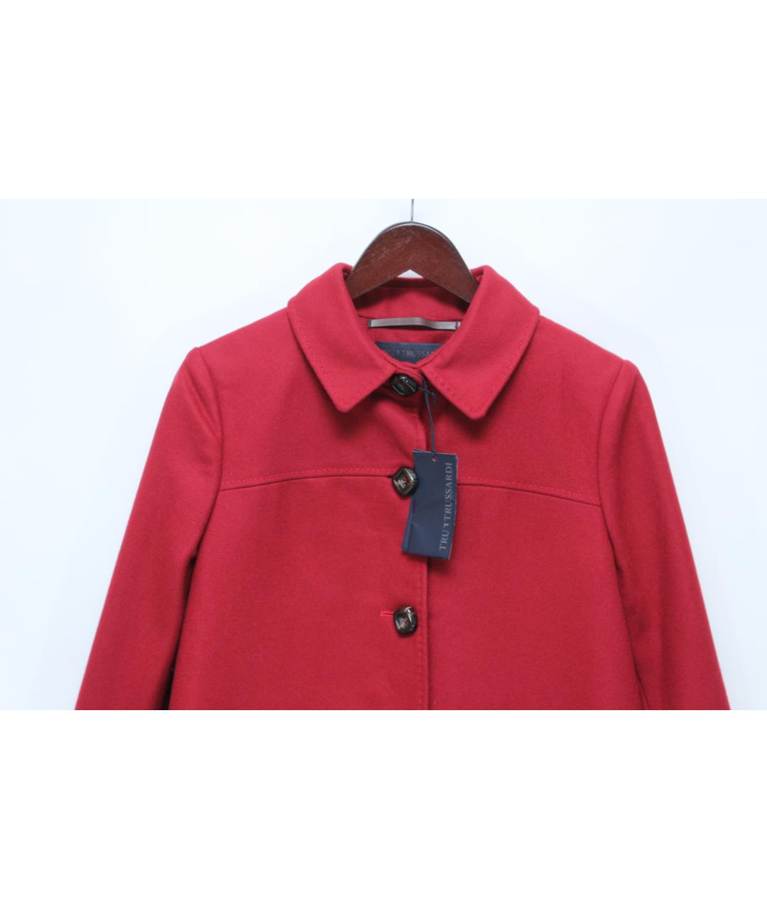 TRUSSARDI Красное шерстяное пальто, фото 2