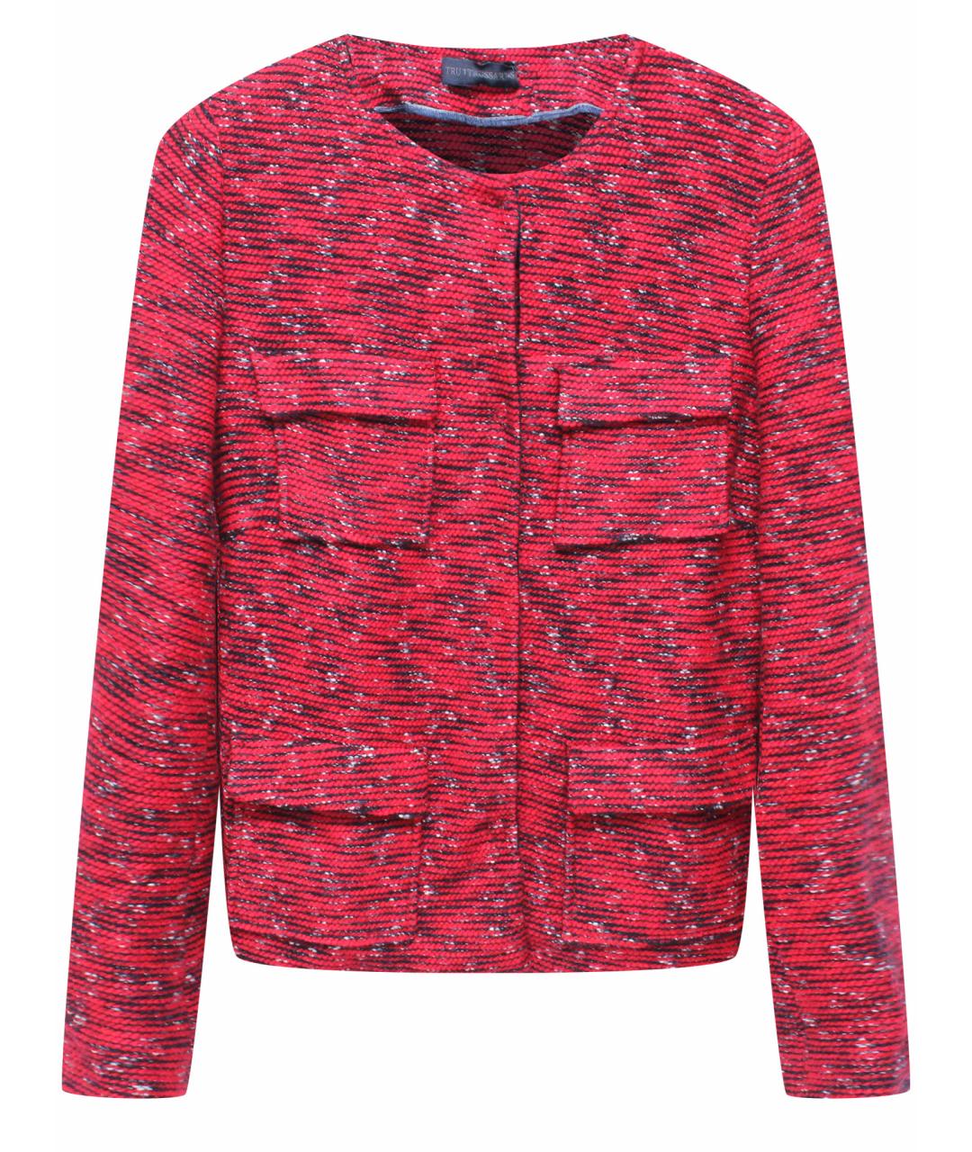 TRUSSARDI Красный шерстяной жакет/пиджак, фото 1