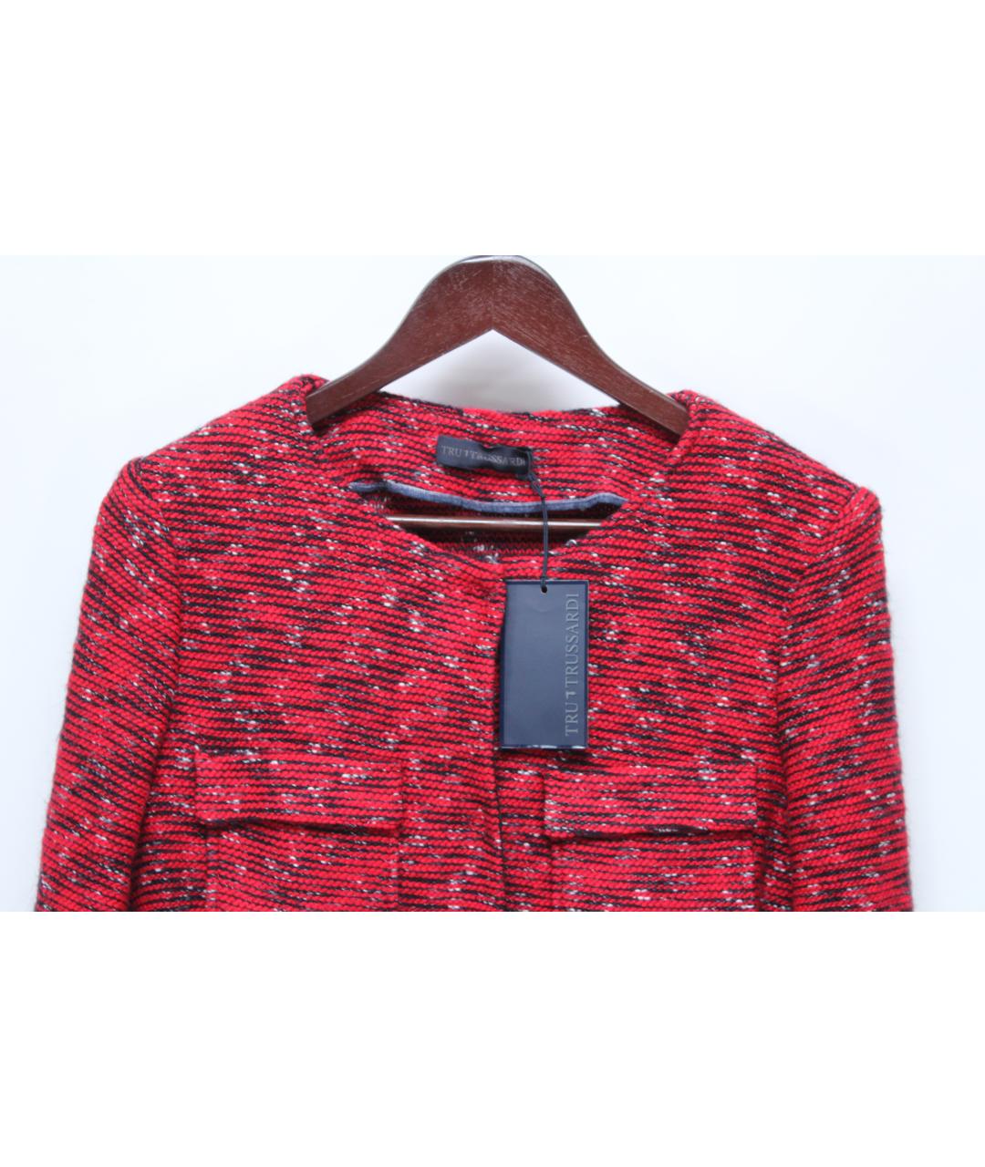 TRUSSARDI Красный шерстяной жакет/пиджак, фото 2