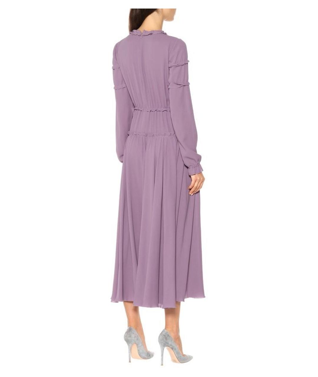 BOTTEGA VENETA Фиолетовое шелковое платье, фото 6