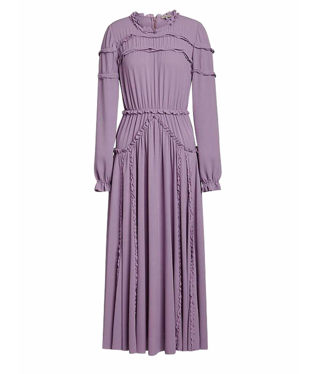 BOTTEGA VENETA Фиолетовое шелковое платье, фото 1