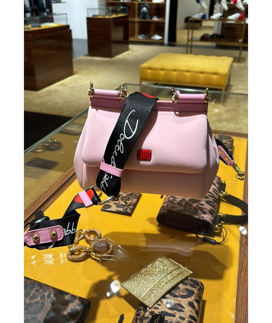 DOLCE&GABBANA Розовая синтетическая сумка через плечо, фото 2