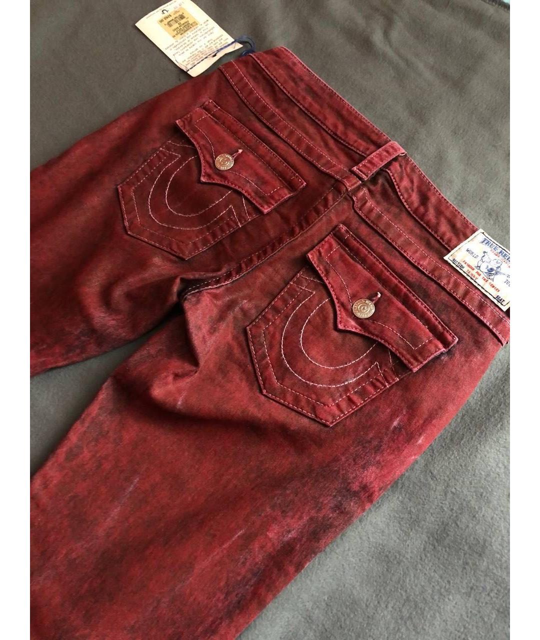 TRUE RELIGION Бордовые джинсы слим, фото 2