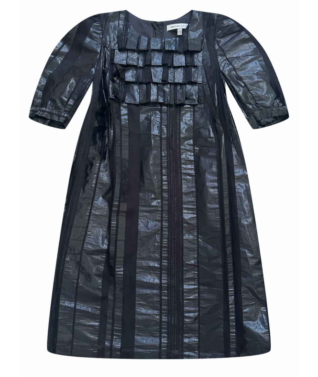 SEE BY CHLOE Черное шелковое коктейльное платье, фото 1