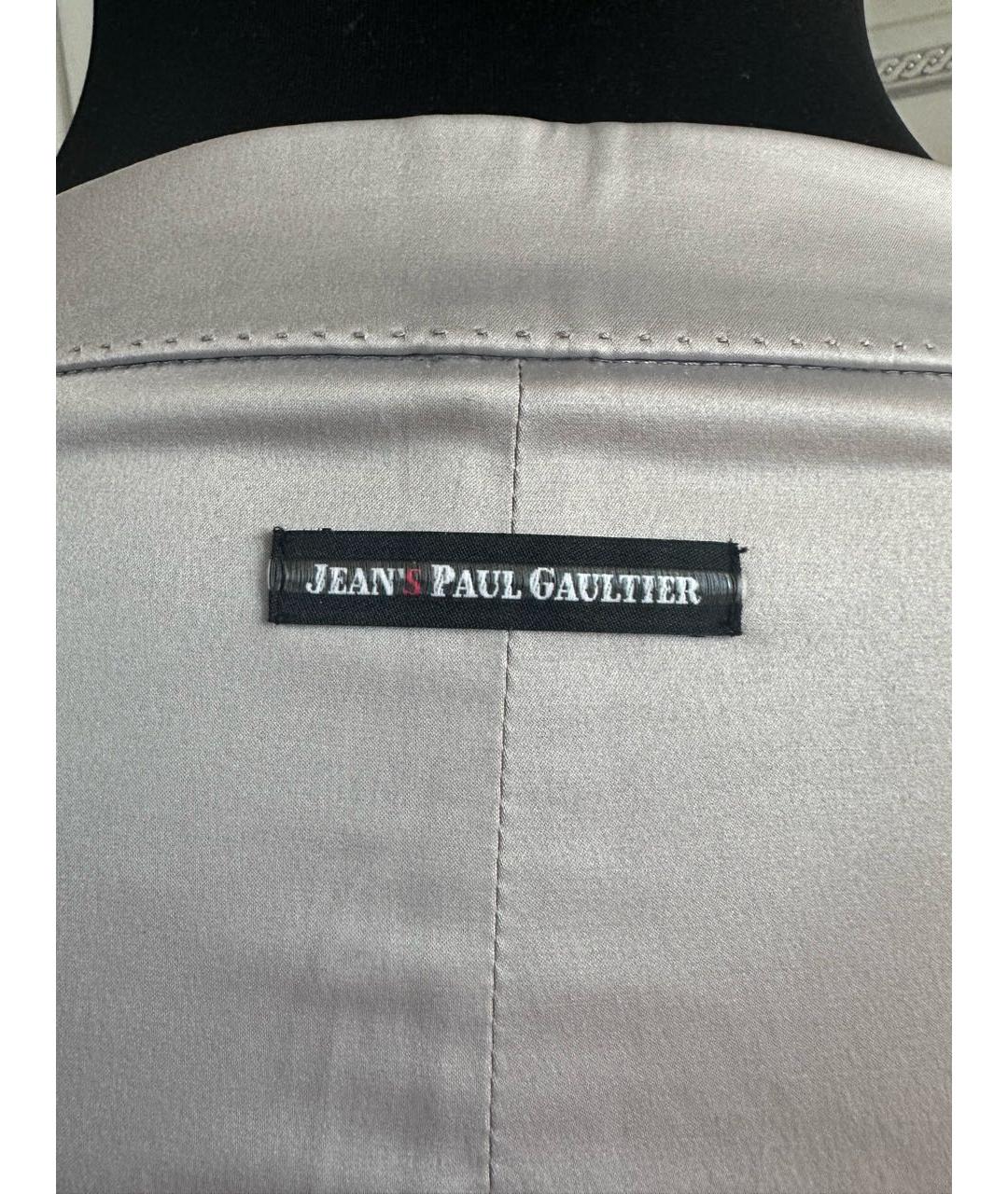JEAN PAUL GAULTIER Серебряная хлопковая юбка мини, фото 6