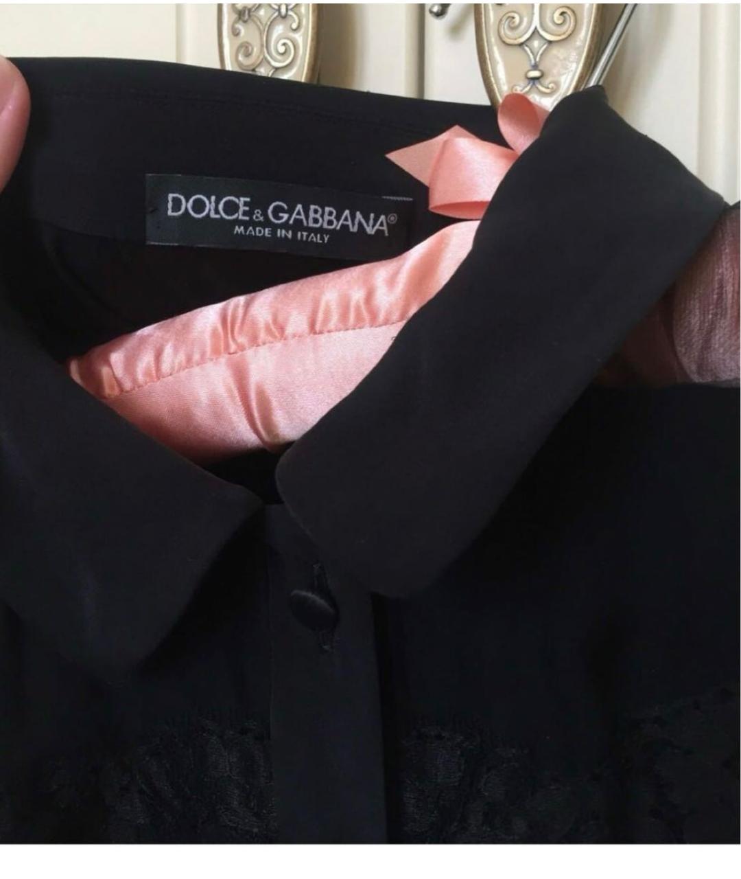 DOLCE&GABBANA Черная шелковая блузы, фото 4