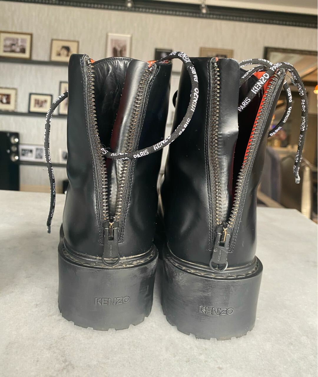 KENZO Черные ботинки из искусственной кожи, фото 3