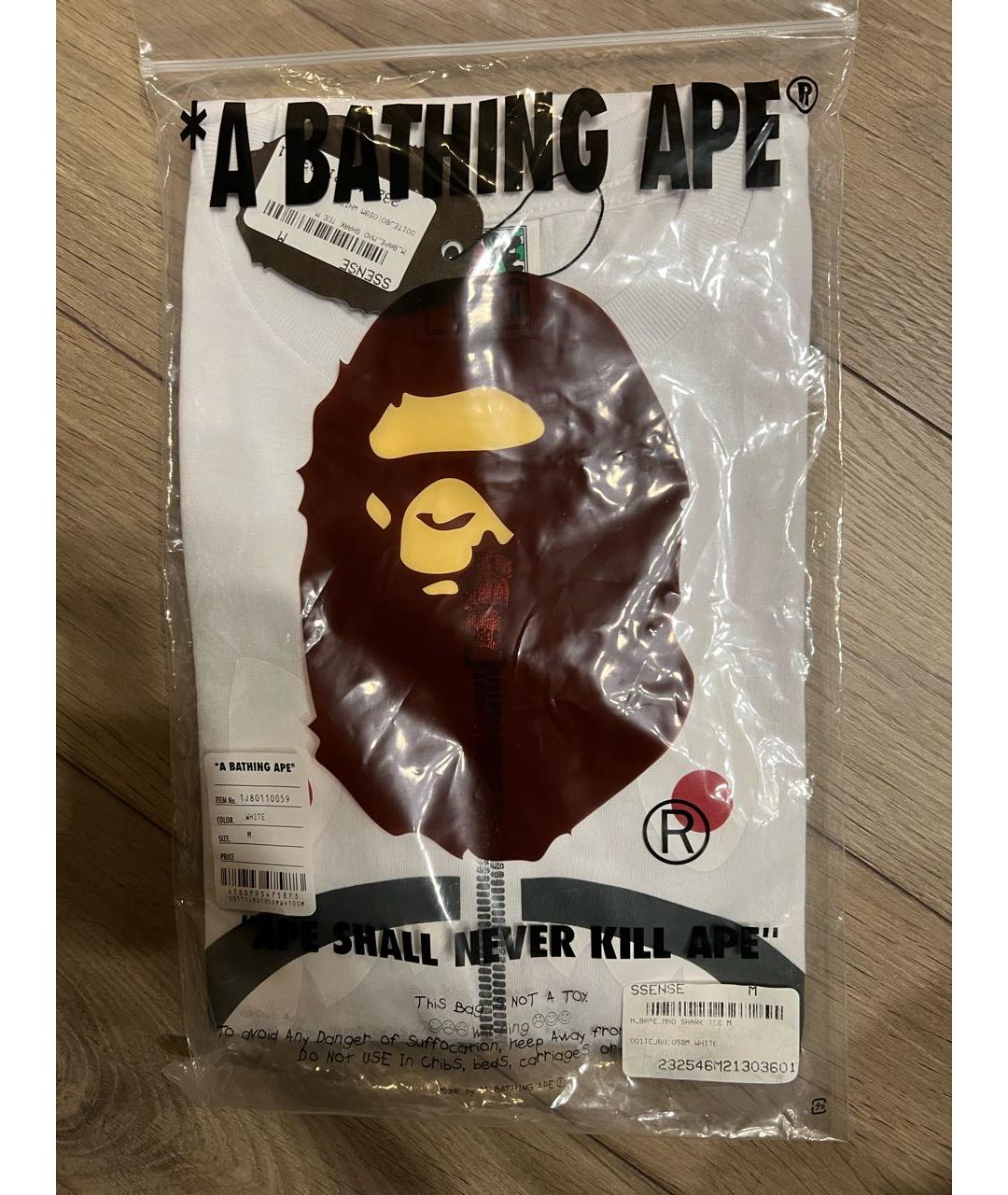 A BATHING APE Белая хлопковая футболка, фото 3