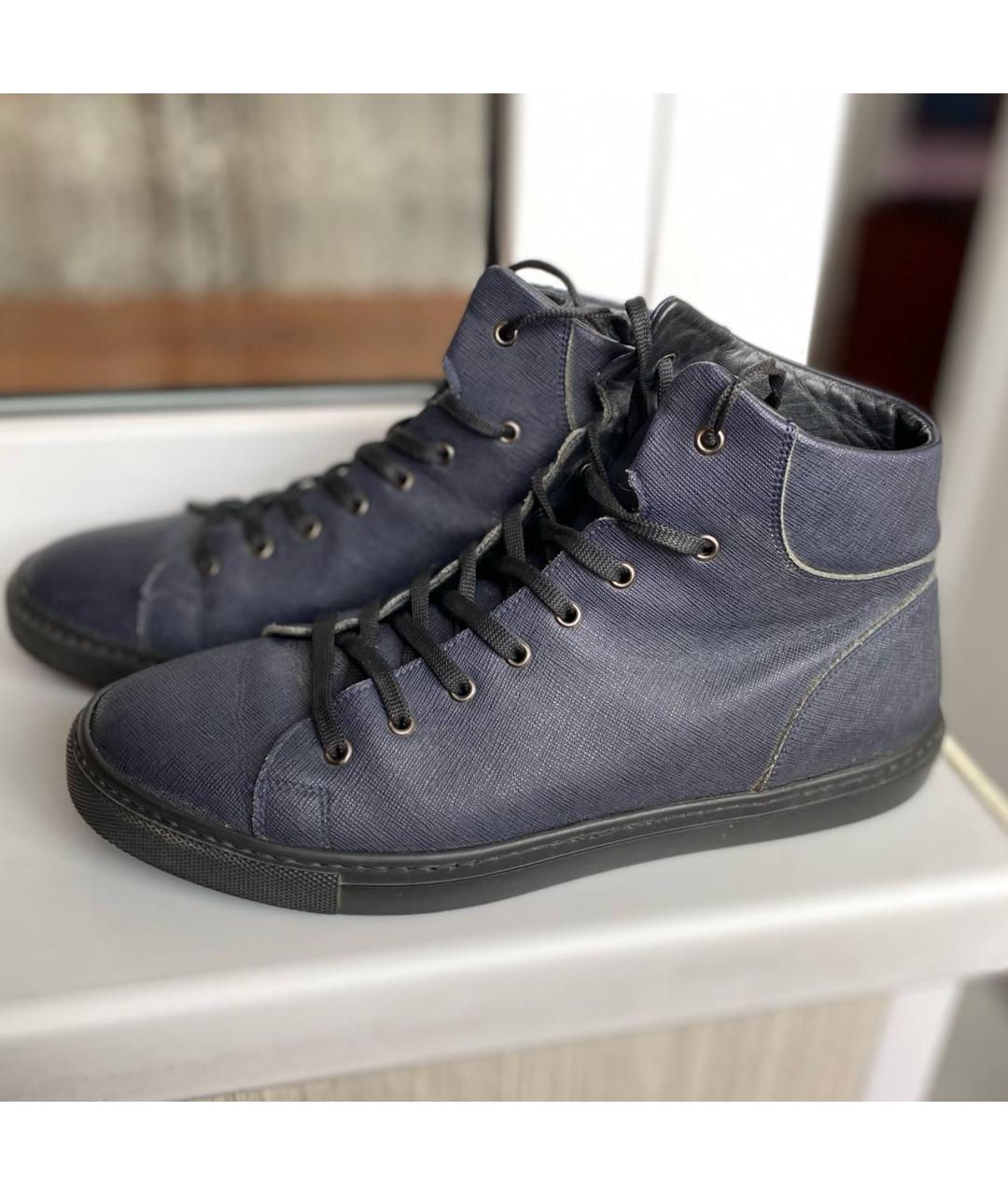 A.TESTONI Темно-синие кожаные ботинки, фото 5