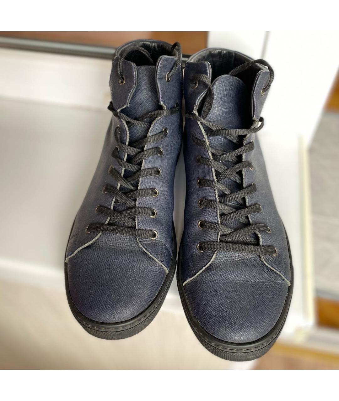 A.TESTONI Темно-синие кожаные ботинки, фото 2