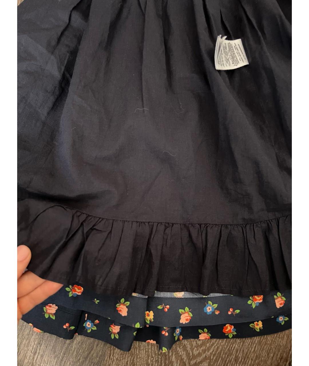 BONPOINT Темно-синяя хлопковая юбка, фото 4