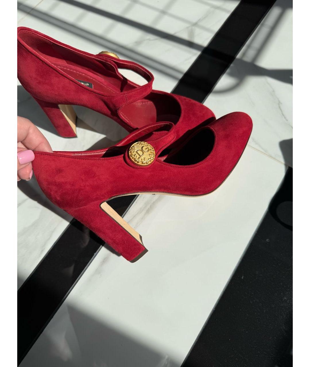 DOLCE&GABBANA Красные замшевые туфли, фото 4