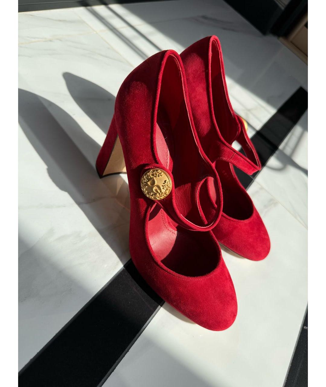 DOLCE&GABBANA Красные замшевые туфли, фото 2